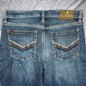 Cody James Mens Dark Wash Straight Leg Jeans Size 34W x 30L Embellished Pockets